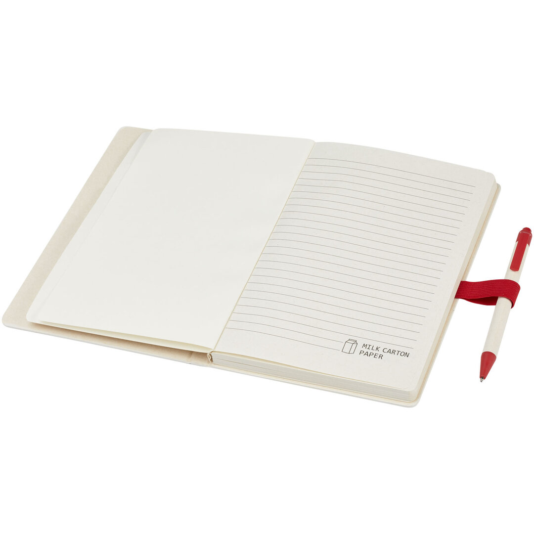 A5 Notizbuch und Kugelschreiber-Set aus recyceltem Milchkarton - Mina