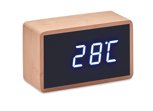 LED Tisch Uhr Bambus Nella