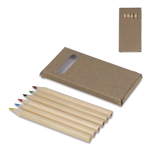 6 Buntstifte in Kraftbox Nanser