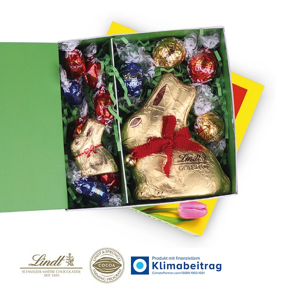 Premium-Präsent „Glücksmomente“ mit Lindt Schokolade