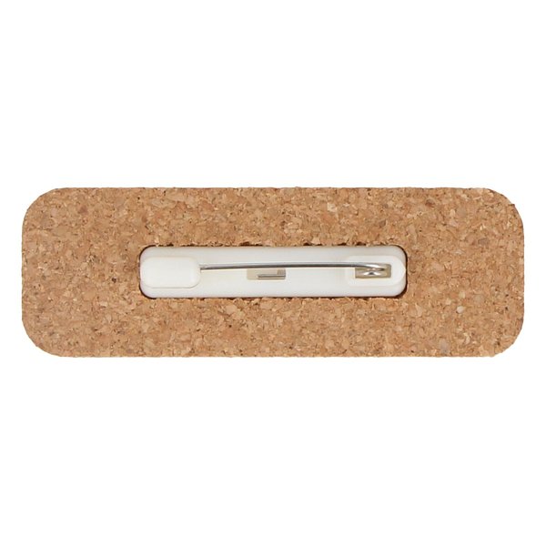 Namensschild Kork mit Anstecknadel Benie