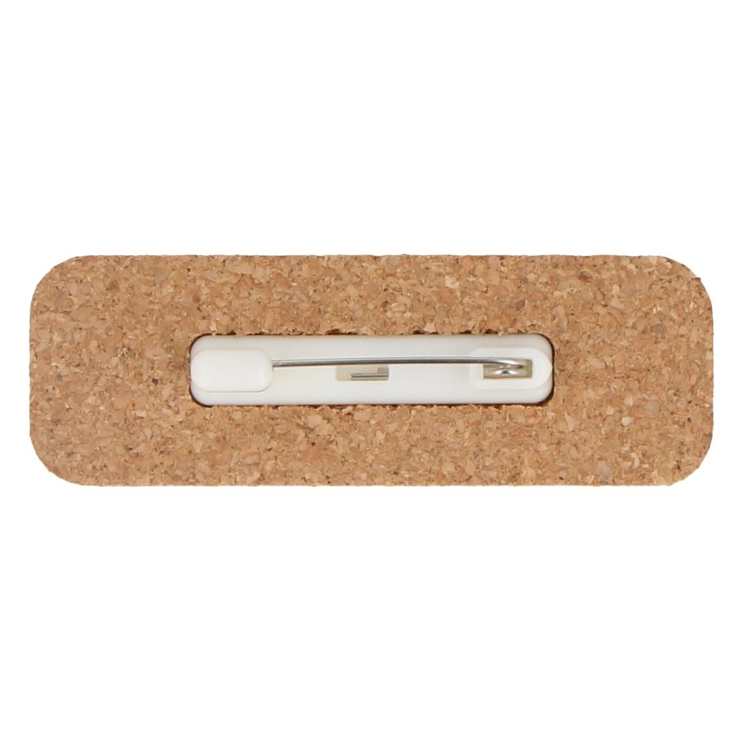 Namensschild Kork mit Anstecknadel Benie
