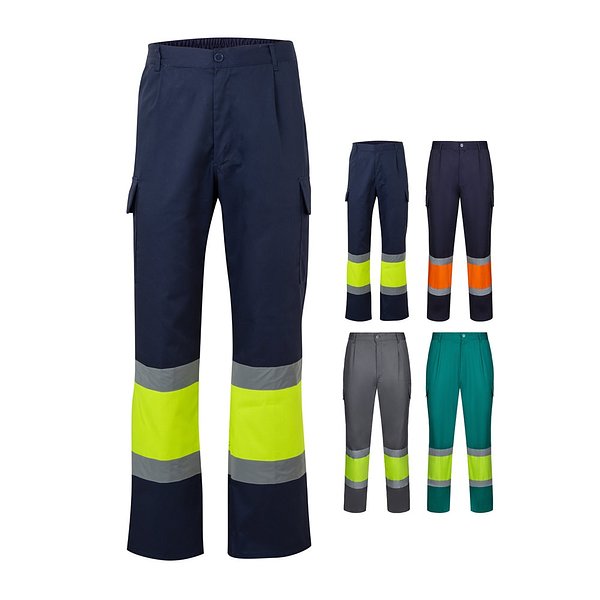 Zweifarbige Hose aus Twill (190g/m²), Baumwolle (20%) und Polyester (80%) Menatri