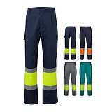 Zweifarbige Hose aus Twill (190g/m²), Baumwolle (20%) und Polyester (80%) Menatri