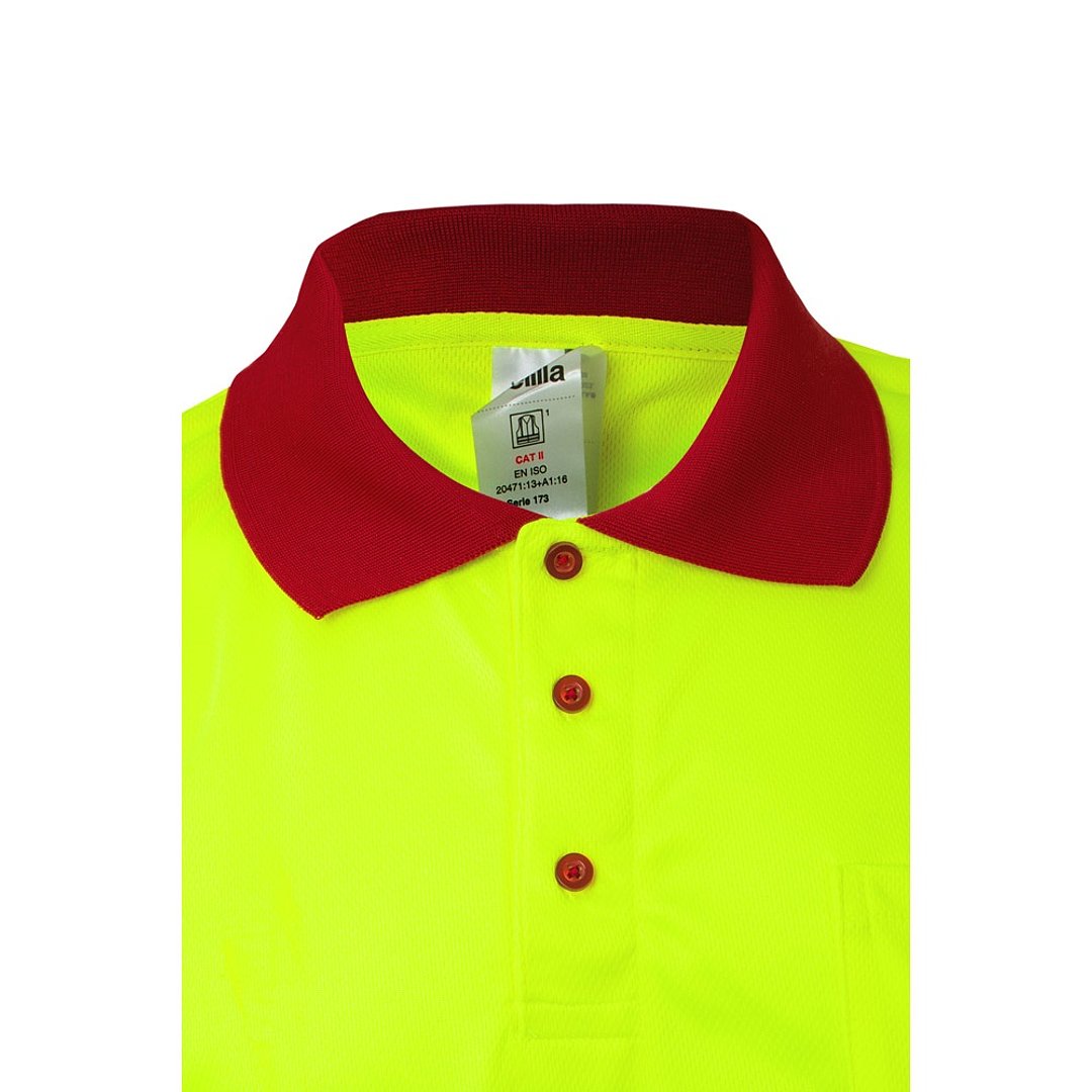 Zweifarbiges Poloshirt im Bird-Eye-Design (160g/m²) mit kurzen Ärmeln, aus Polyester (100%) Mudyli