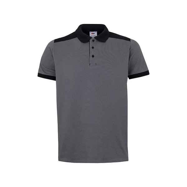 Zweifarbiges Stretch-Piqué-Poloshirt (200 g/m²) mit kurzen Ärmeln, aus Polyester (96 %) und Elastan (4 %) Duricalie