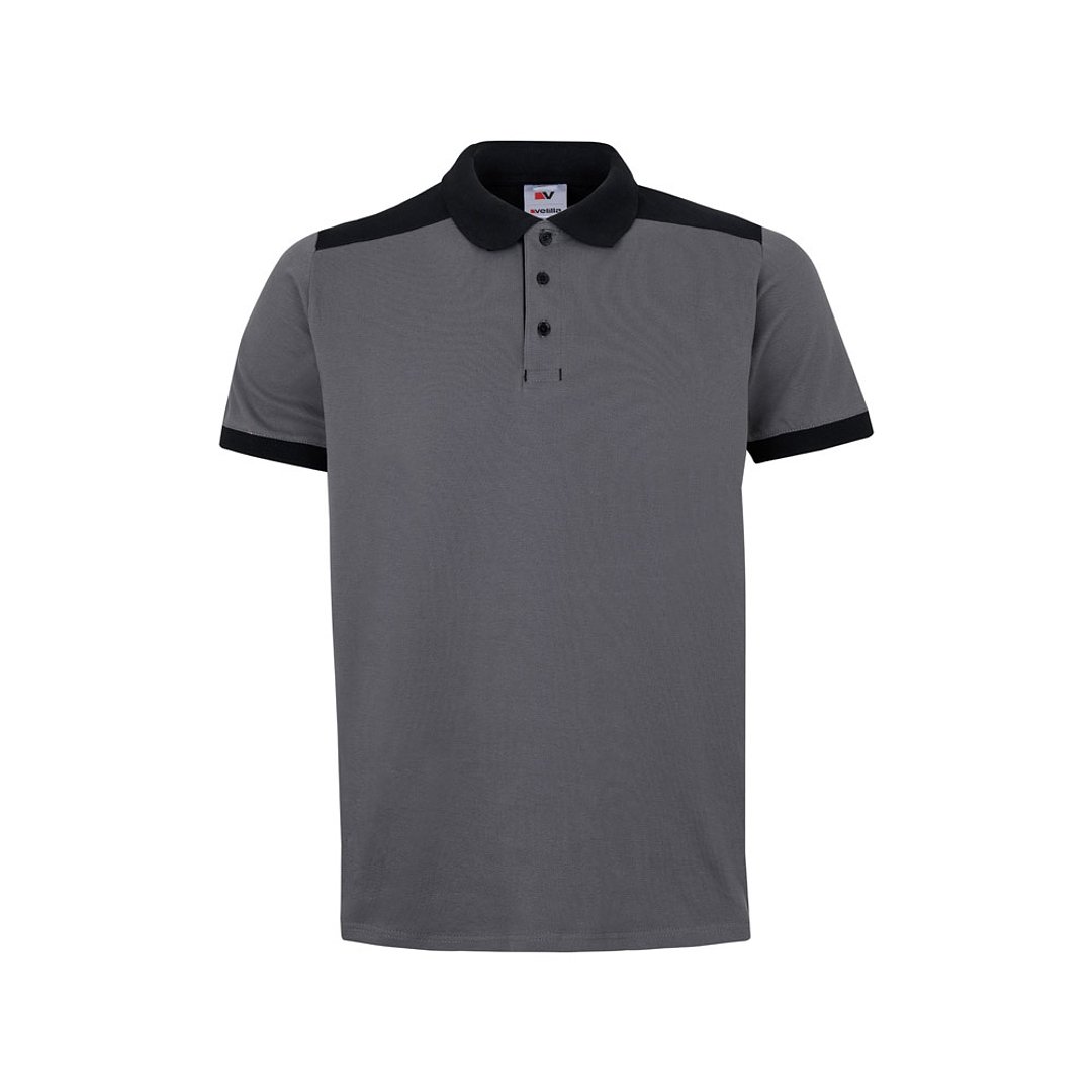 Zweifarbiges Stretch-Piqué-Poloshirt (200 g/m²) mit kurzen Ärmeln, aus Polyester (96 %) und Elastan (4 %) Duricalie