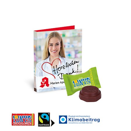 Werbe-Klappkarte mit süsser Füllung