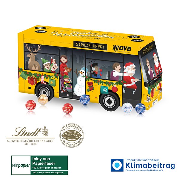3D Adventskalender Lindt „Bus“ Organic