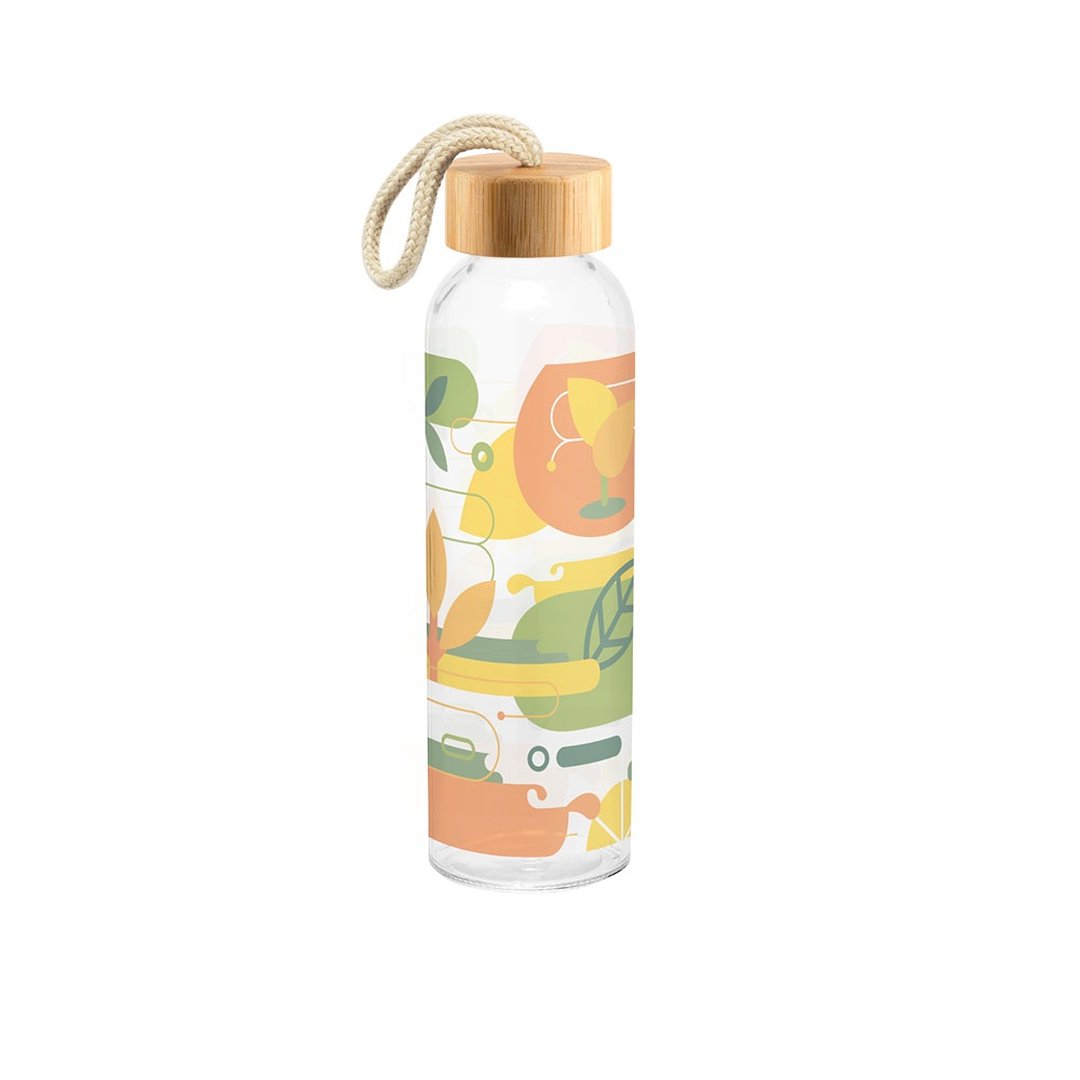 Glasflasche mit Bambusdeckel, 520 ml Betiama