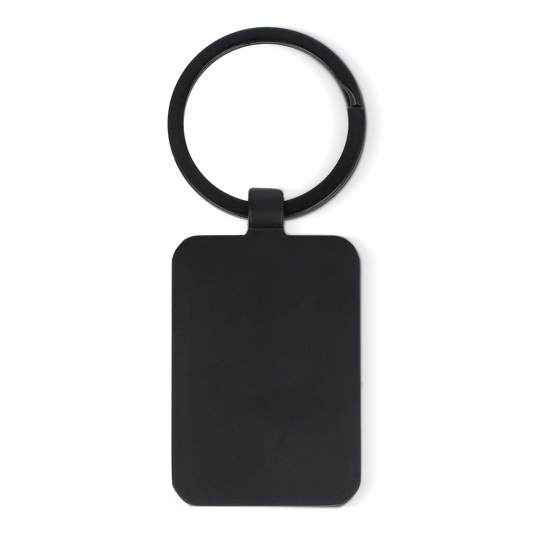 Schlüsselanhänger aus Bambus und Metall rechteckig Vingi