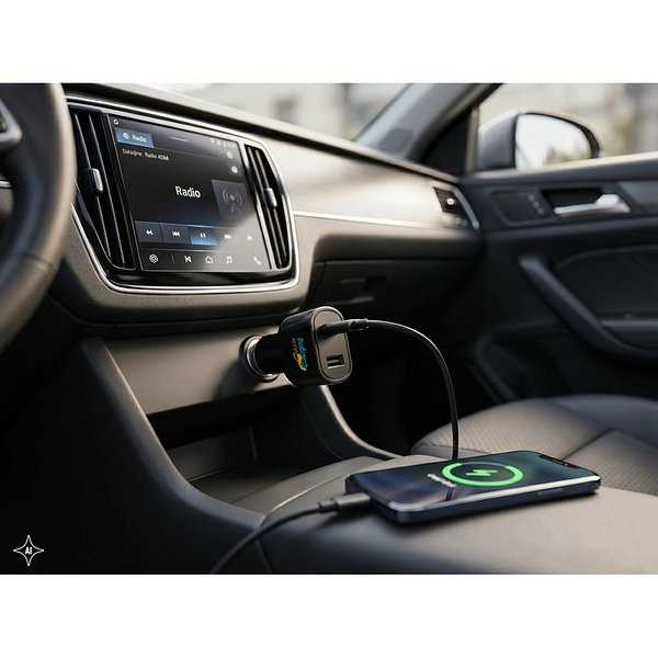 KFZ-Ladegerät mit USB-A Anschluss 18W und USB-C 20W in 100% rABS Lurilli