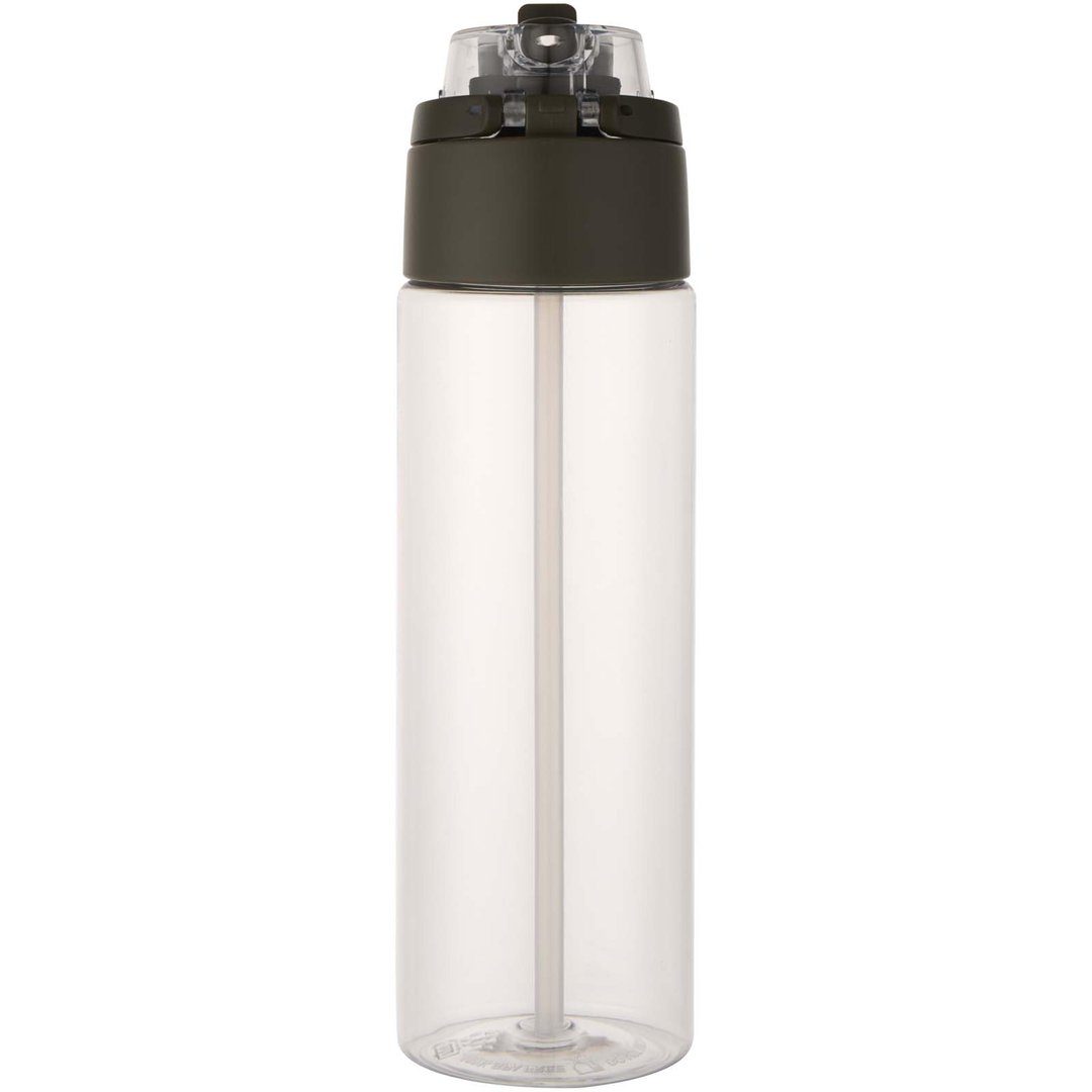 700 ml RCS Trinkflasche aus recyceltem Kunststoff mit Multifunktionsdeckel und Klappstrohhalm - Vreilga