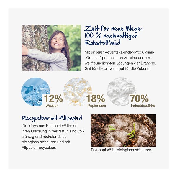 „2 in 1“ Adventskalender Sarotti mit Jahresplaner, Inlay aus Papierfaser