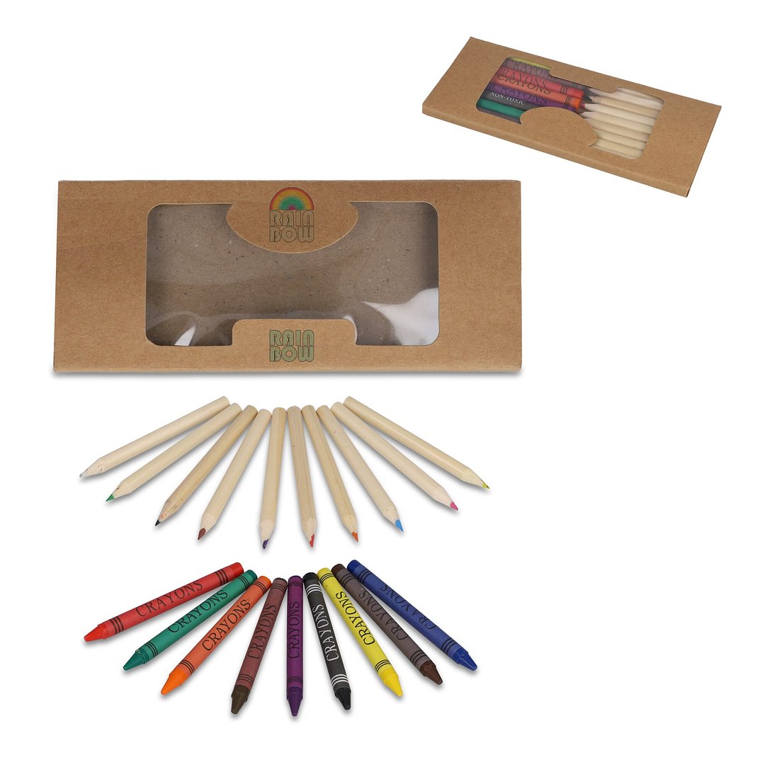 Malstifte und Buntstifte in Kraftbox Mensepas