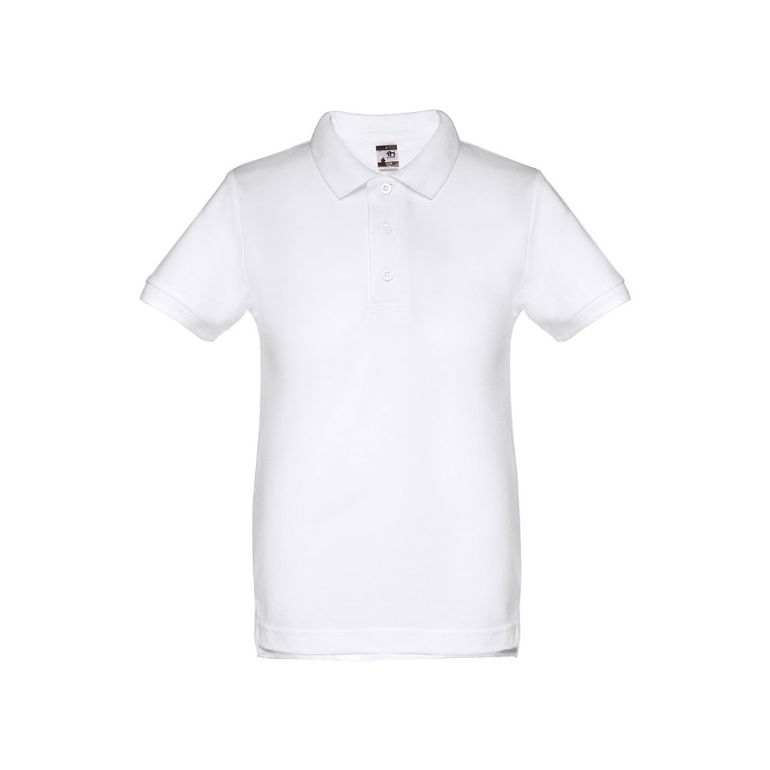 Kurzärmeliges Poloshirt für Kinder (unisex). Farbe Weiss Luregin