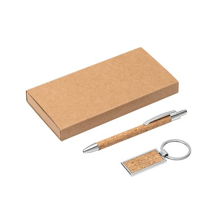 Schreibset bestehend aus Kugelschreiber und Schlüsselanhänger Badat