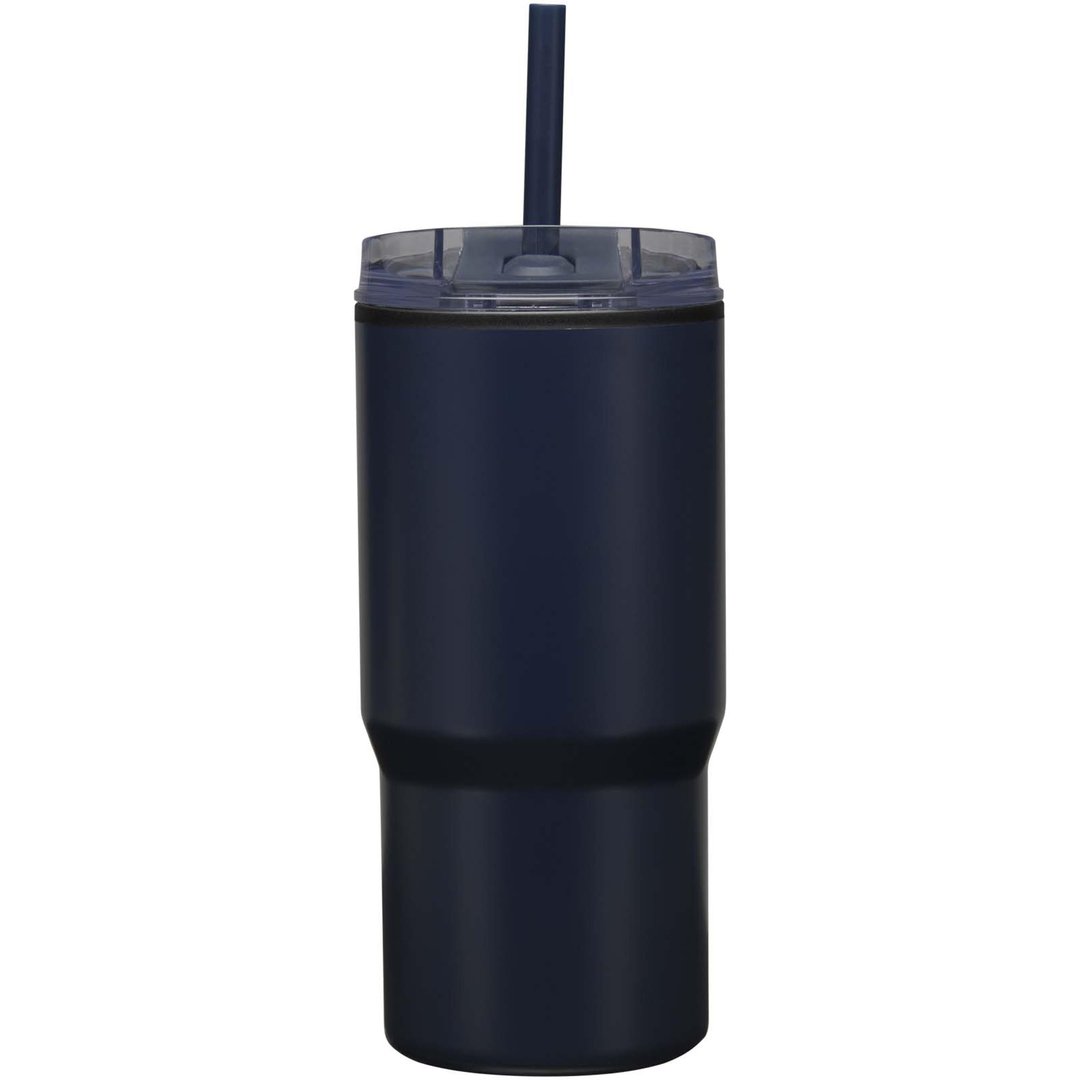540 ml RCS Becher aus recyceltem Material, doppelwandig isoliert, mit Trinkhalm - Marlixhla
