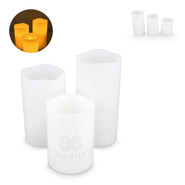 Koselys 3-teiliges LED-Kerzen-Set (batteriebetrieben) Bettama