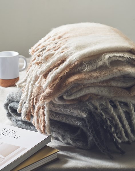 Karierte Mohair-Decke Nathli