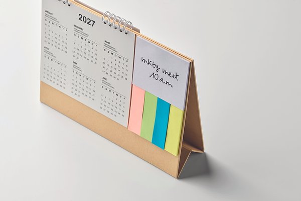 Tischkalender mit Memoblock Hannetha
