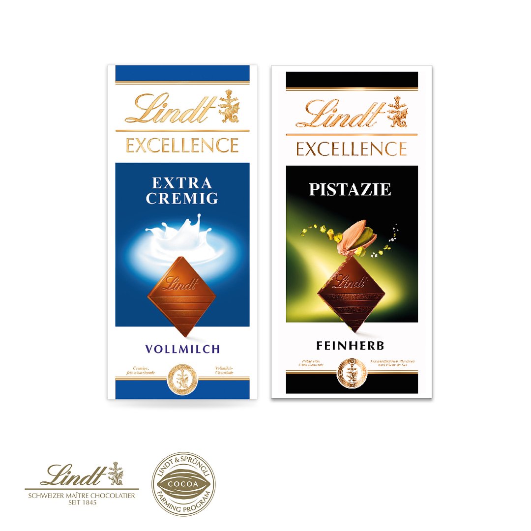 GRUSSKARTE MIT SCHOKOLADENTAFEL VON LINDT EXCELLENCE