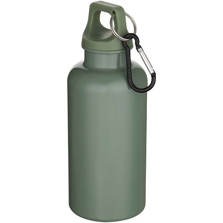 400 ml einfarbige RS-zertifizierte Trinkflasche aus recyceltem Kunststoff mit Karabinerhaken - Uedi