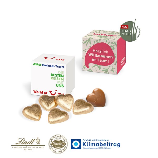 Werbewürfel mit süsser Füllung