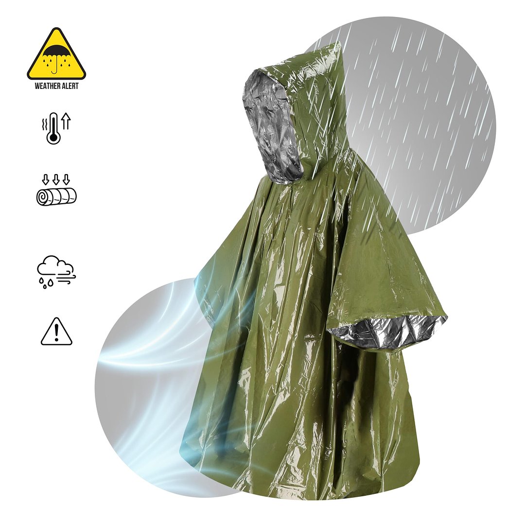 2-in-1-Thermoponcho für Outdoor Notfälle Durenas