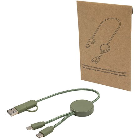 30 cm 5-in-1 Kabel aus recyceltem Kunststoff für Datenübertragung und 27W Schnellladung - Divik