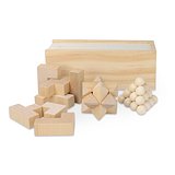Dieses nachhaltige Set enthält drei spannende Denkspiele: ein Sternenpuzzle, ein Pyramidenpuzzle und ein 3D-Würfelpuzzle, die alle aus Holz gefertigt sind. Sie sind in einer Holzbox Badris