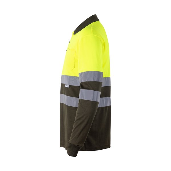 Zweifarbiges Poloshirt im Bird-Eye-Design (160g/m²) mit langen Ärmeln, aus Polyester (100%) Beatiani
