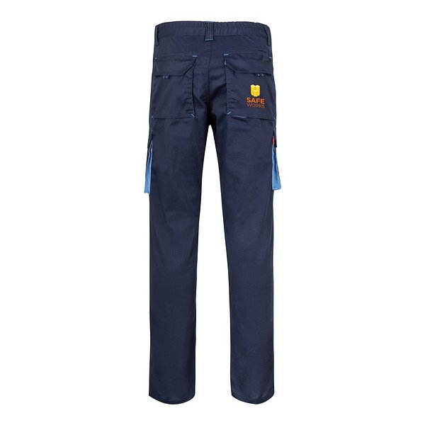 Zweifarbige Stretch-Hose mit mehreren Taschen (240 g/m²), aus Baumwolle (46 %), EME (38 %) und Polyester (16 %) Paulik