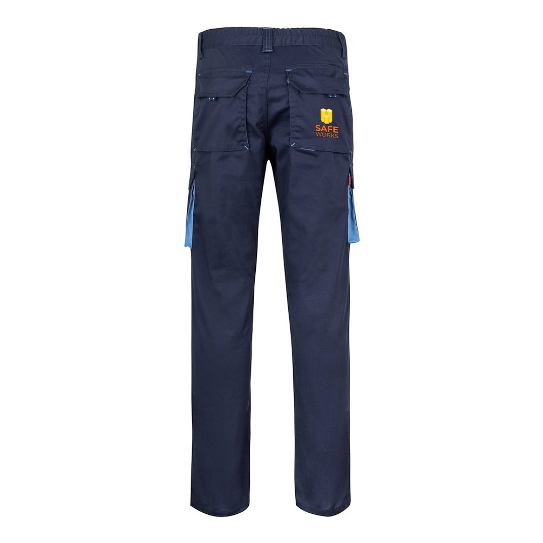 Zweifarbige Stretch-Hose mit mehreren Taschen (240 g/m²), aus Baumwolle (46 %), EME (38 %) und Polyester (16 %) Paulik