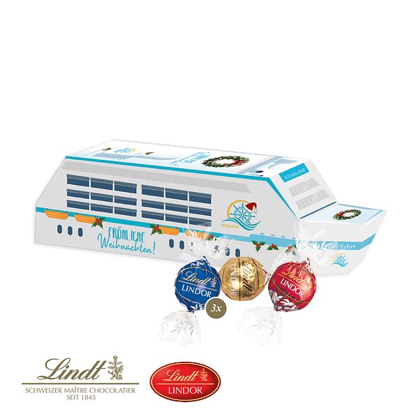 3D Präsent "Schiff" mit Lindor Pralinés