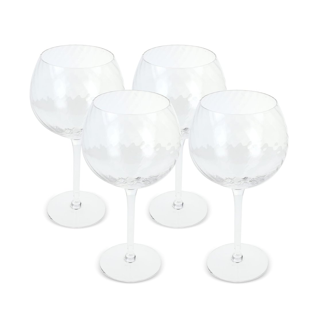 Byon Opacity 4er-Set Weingläser mit stilvollem Glasmuster 470ml Rudylat