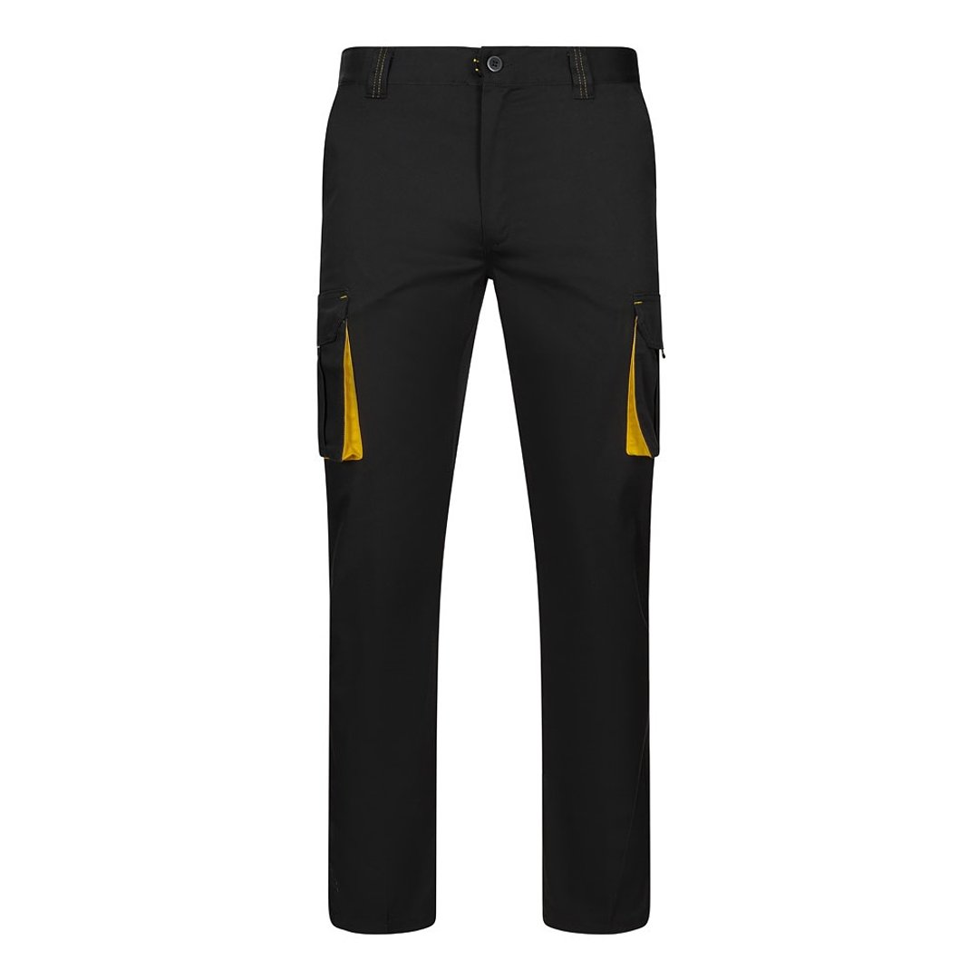 Zweifarbige Stretch-Hose mit mehreren Taschen (240 g/m²), aus Baumwolle (46 %), EME (38 %) und Polyester (16 %) Paulik