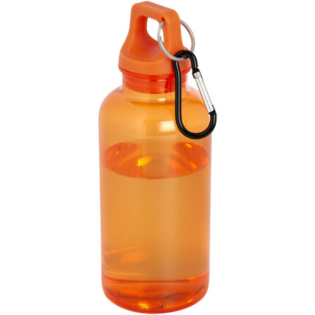 400 ml RCS-zertifizierte Trinkflasche aus recyceltem Kunststoff mit Karabiner - Emerik