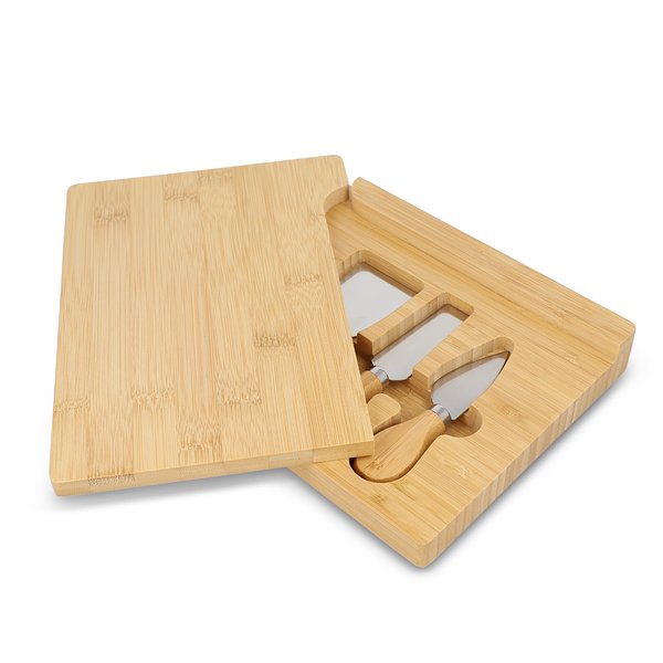 4er-Set für Käse und Wein aus Bambus Maschast