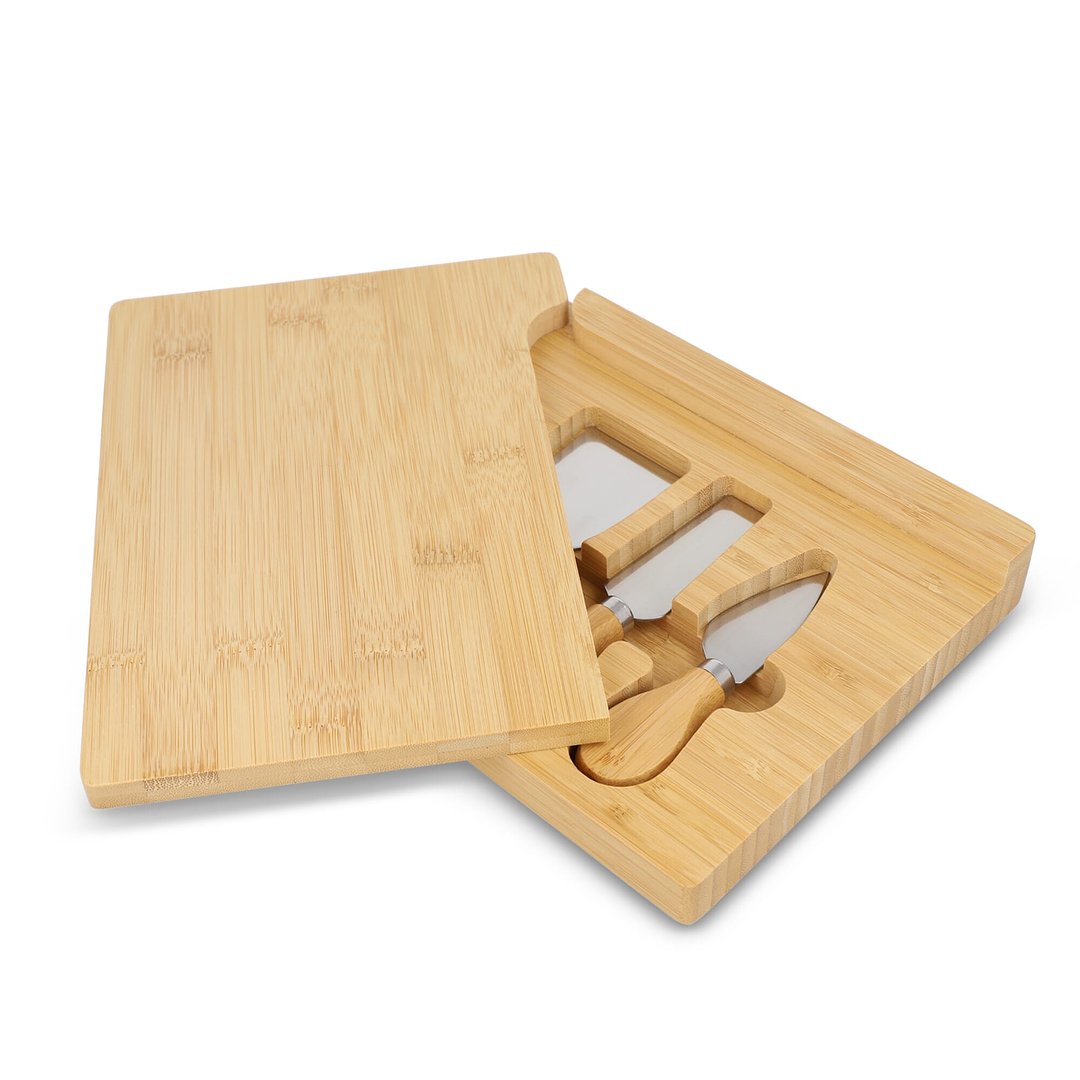 4er-Set für Käse und Wein aus Bambus Maschast