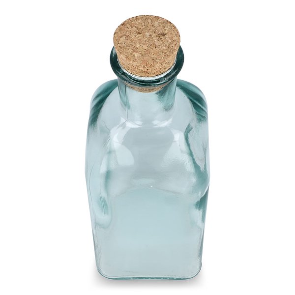 Square Recycelte Glaswasserflasche ReuuZ mit Korkverschluss 500ml Giannele