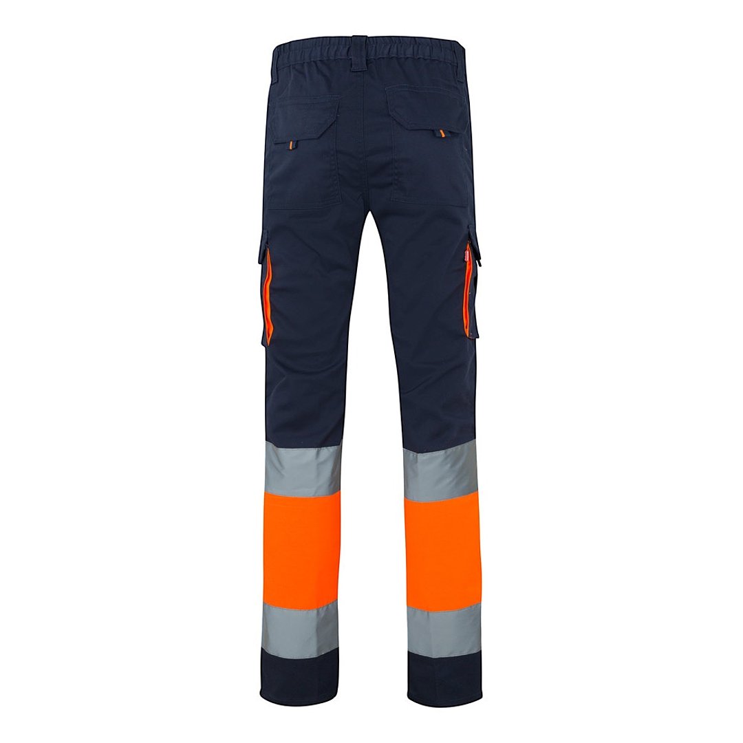 Zweifarbige Stretch-Hose mit mehreren Taschen (240 g/m²), aus Baumwolle (46 %), EME (38 %) und Polyester (16 %) Giulier