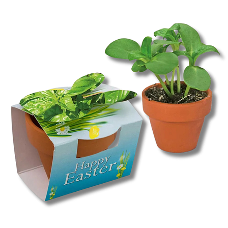 Osterartikel-Tontöpfchen mit deinem Logo