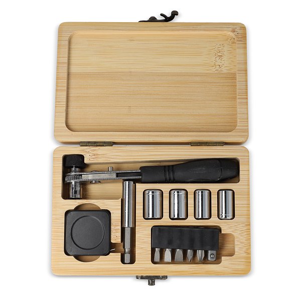 13-teiliges Werkzeugset in Bambusbox Truden