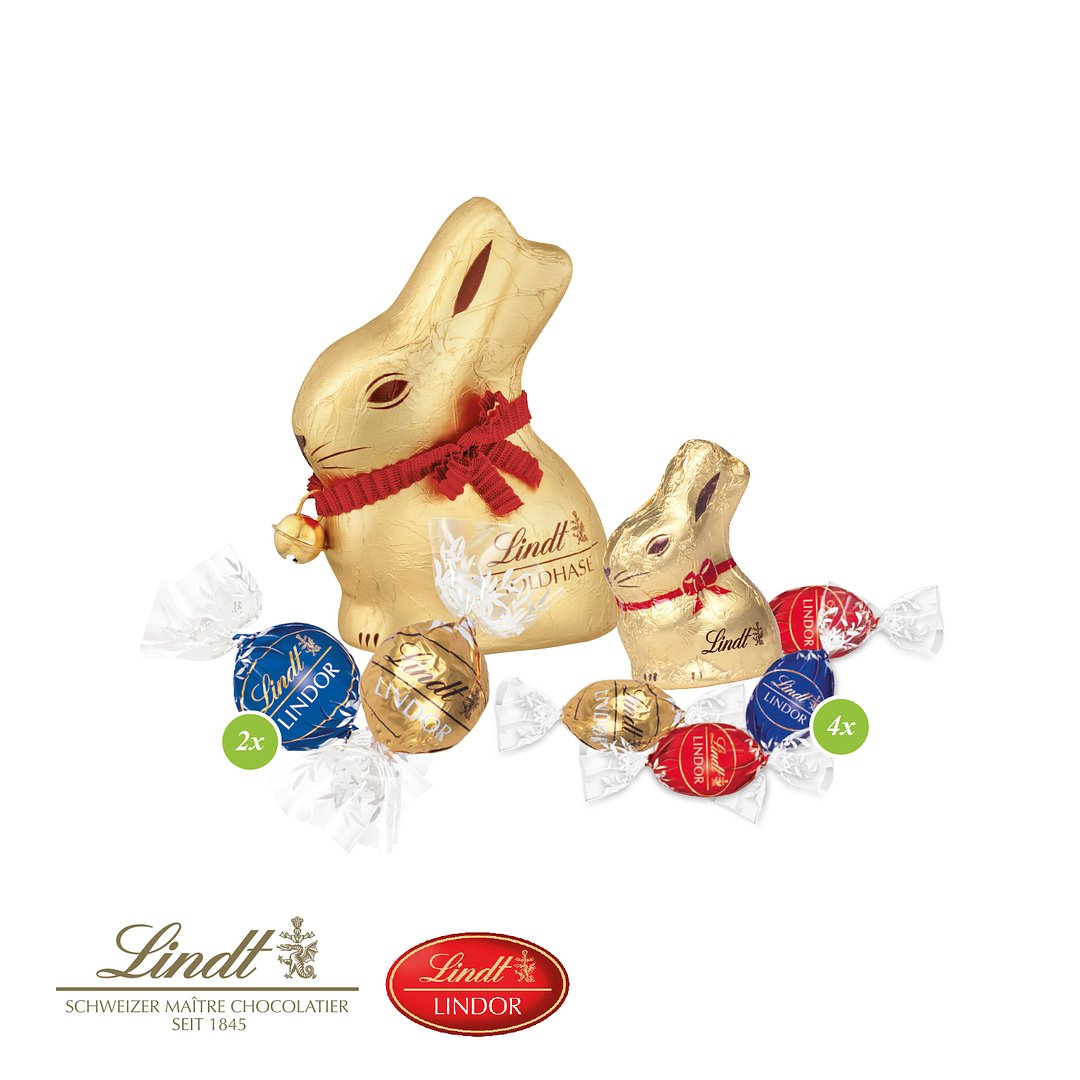 Grosses Premium-Osternest mit Schokolade von Lindt