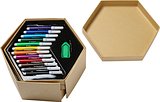 Kunst-Set Dinatha | Sechseckige Kartonbox | 54 St.