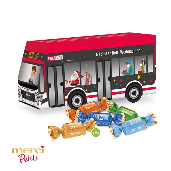 3D Präsent "Bus" mit Merci Petits