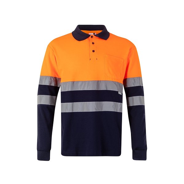 Zweifarbiges Piqué-Poloshirt (150g/m²) mit langen Ärmeln, aus Baumwolle (55%) und Polyester (45%) Annicas