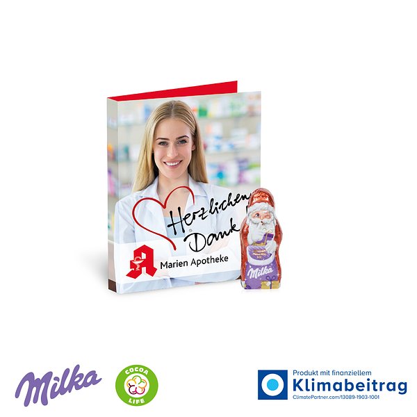 Werbe-Klappkarte mit süsser Füllung