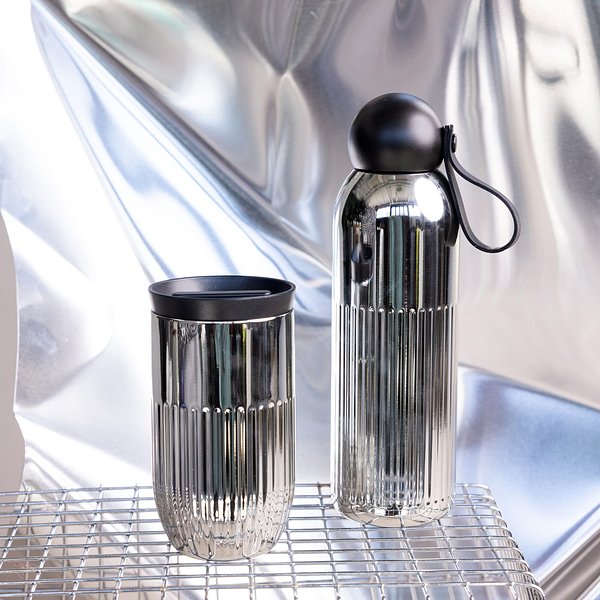 Tekla Stahlisolierflasche Chrom (recycelt) 500 ml Raingi